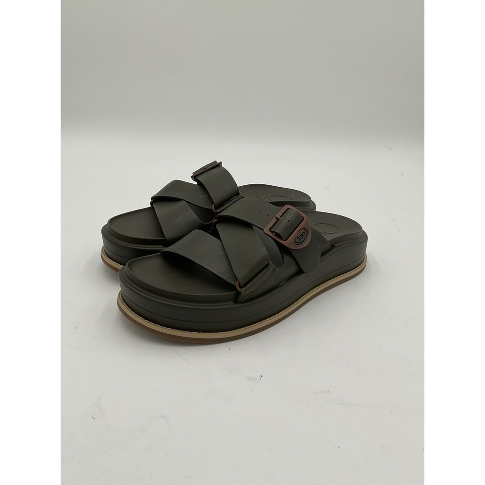 Chaco Townes Platform Womens Slip On Midform Sandals Olive Size 8